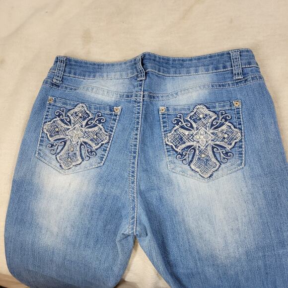 ND Weekend Jeans Womens Blue Sz 14 3/4 Skinny Straight Leg Embellished Pockets - Picture 13 of 13